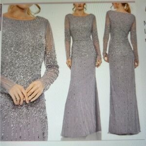 Mac Duggal Elegant beaded vintage lilac  Evening Gown. NWT size 14